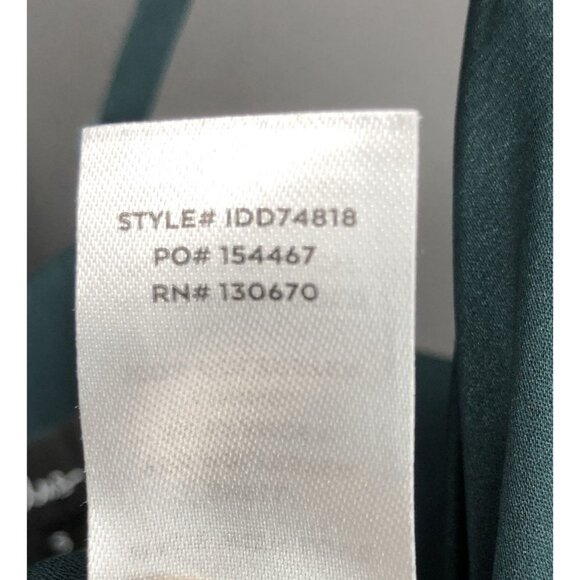 Lulus Women's Front Slit Satin Maxi Dress S Teal Green Formal Dance Bridesmaid - Picture 9 of 12